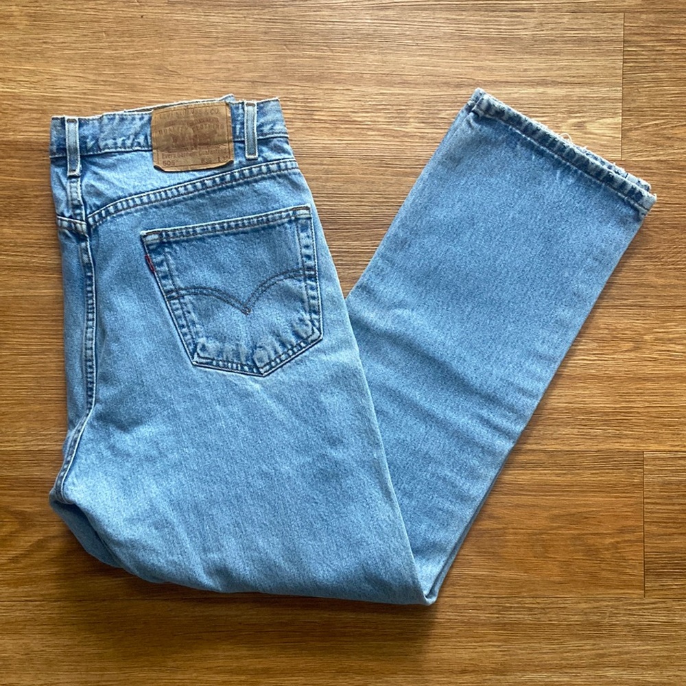 Vtg Levis 505 Light Blue Wash Size 36 Mens Jeans Outdoor